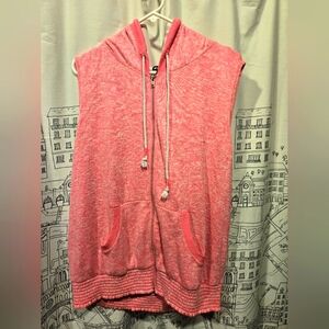EUC Women's Pink Miss Chievous Zip Up Sleeveless Hoodie Size 3X